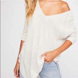 Free People Catalina Thermal Top Waffle Knit S